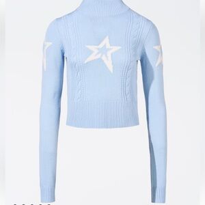 NWT perfect moment crop cable merino wool sweater star